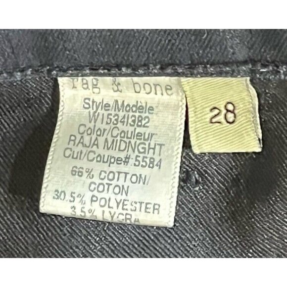 Rag & Bone Raja Midnight Denim Embroidered Side Stretch Skinny Ankle Jeans - Picture 10 of 11